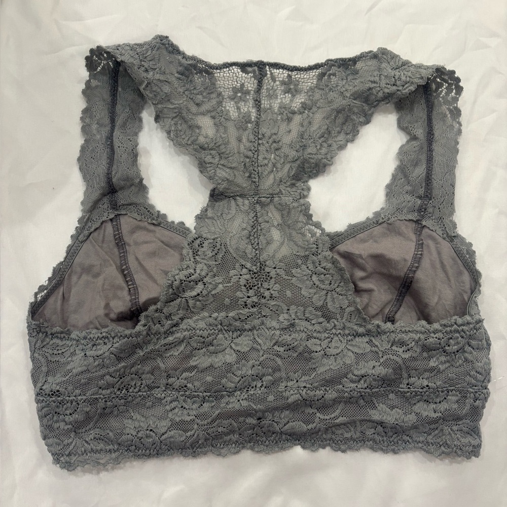 Lace Racerback Bralette - Gray medium - Picture 3 of 3